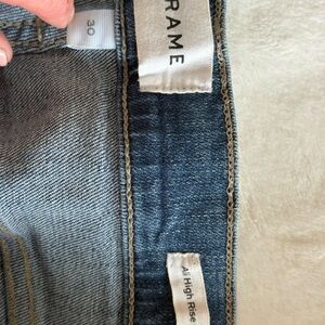 Frame Le High Rise Cigarette Jeans Blue Size 30 Cropped